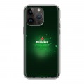 Дизайнерский силиконовый с усиленными углами чехол для Iphone 14 Pro Max Heineken