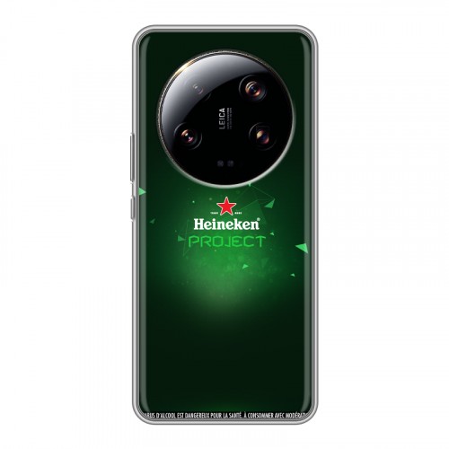 Дизайнерский силиконовый с усиленными углами чехол для Xiaomi 13 Ultra Heineken