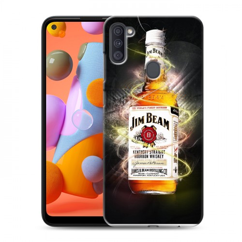 Дизайнерский силиконовый с усиленными углами чехол для Samsung Galaxy A11 Jim Beam