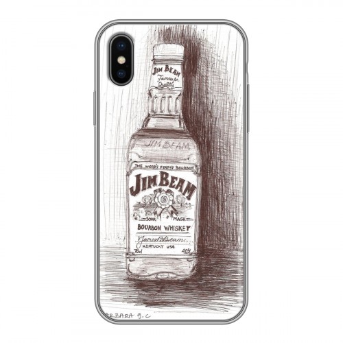 Дизайнерский силиконовый чехол для Iphone x10 Jim Beam