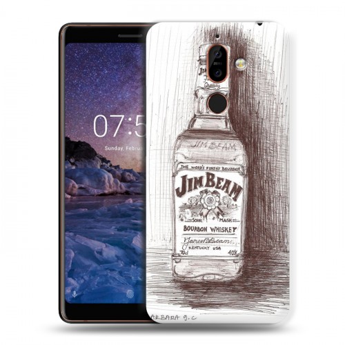 Дизайнерский пластиковый чехол для Nokia 7 Plus Jim Beam