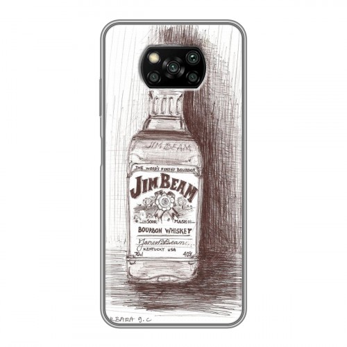 Дизайнерский силиконовый с усиленными углами чехол для Xiaomi Poco X3 Jim Beam