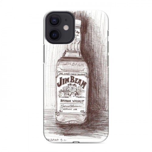 Дизайнерский силиконовый с усиленными углами чехол для Iphone 12 Mini Jim Beam