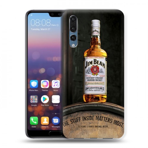 Дизайнерский силиконовый с усиленными углами чехол для Huawei P20 Pro Jim Beam