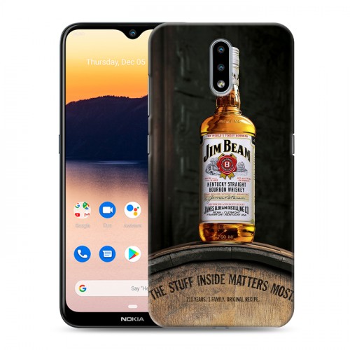 Дизайнерский силиконовый с усиленными углами чехол для Nokia 2.3 Jim Beam