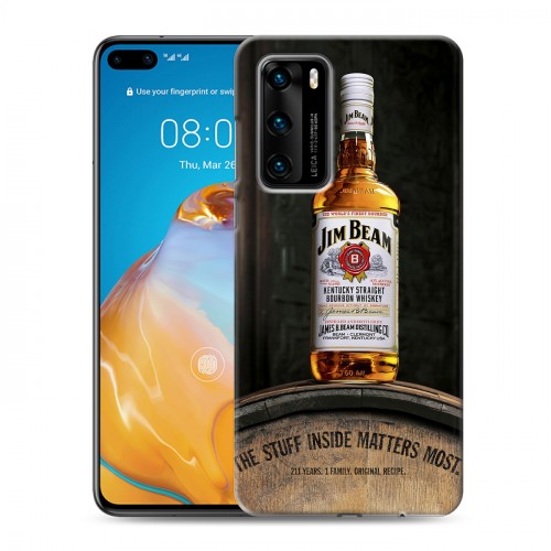 Дизайнерский силиконовый с усиленными углами чехол для Huawei P40 Jim Beam