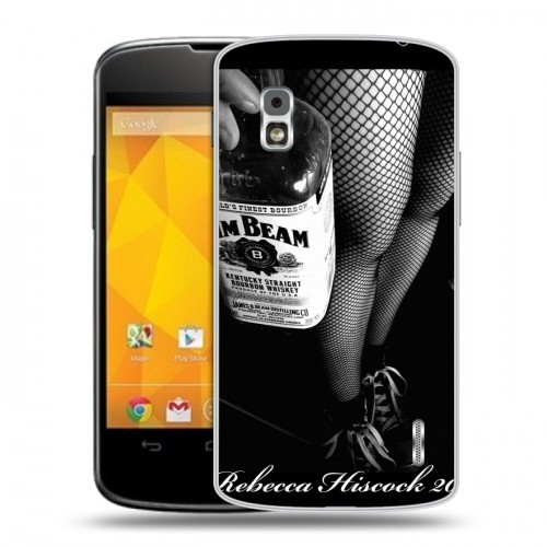 Дизайнерский пластиковый чехол для LG Google Nexus 4 Jim Beam