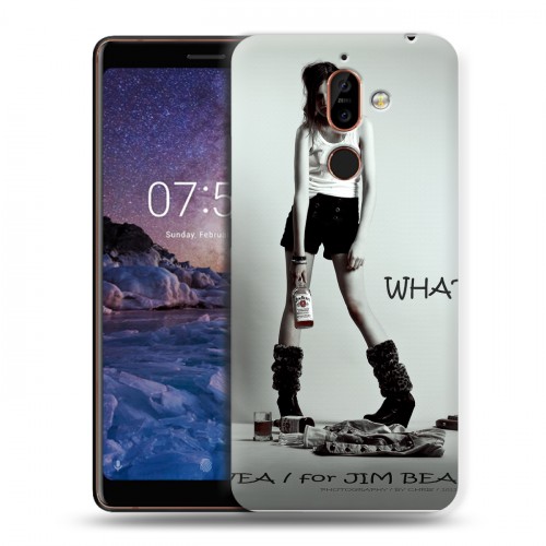 Дизайнерский пластиковый чехол для Nokia 7 Plus Jim Beam