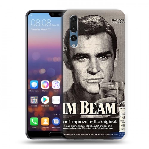 Дизайнерский силиконовый с усиленными углами чехол для Huawei P20 Pro Jim Beam