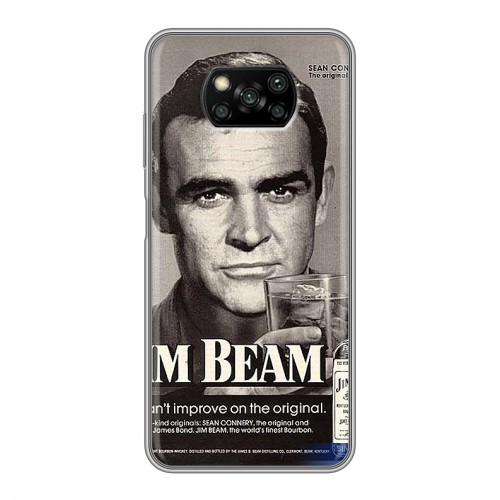 Дизайнерский силиконовый с усиленными углами чехол для Xiaomi Poco X3 Jim Beam