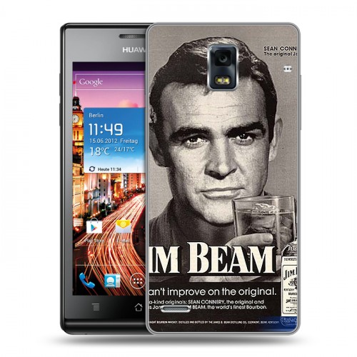 Дизайнерский пластиковый чехол для Huawei Ascend P1 Jim Beam