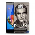 Дизайнерский пластиковый чехол для Huawei Honor 3 Jim Beam