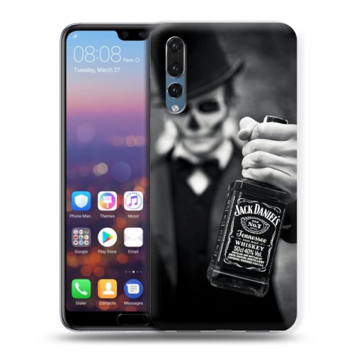 Дизайнерский силиконовый с усиленными углами чехол для Huawei P20 Pro Jack Daniels