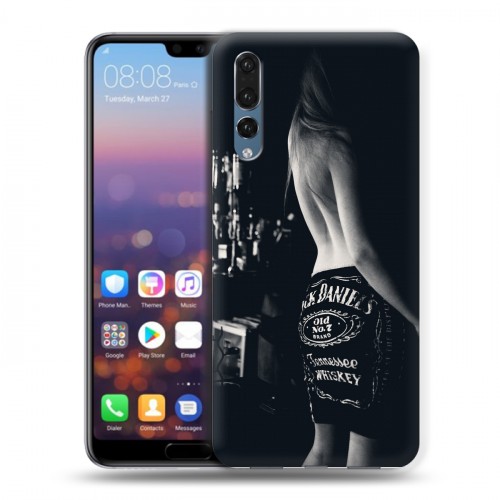 Дизайнерский силиконовый с усиленными углами чехол для Huawei P20 Pro Jack Daniels