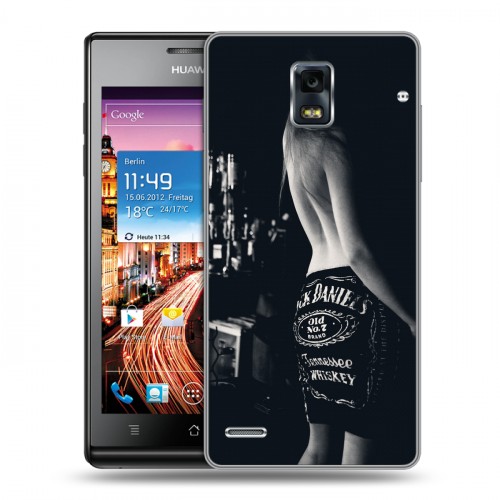 Дизайнерский пластиковый чехол для Huawei Ascend P1 Jack Daniels