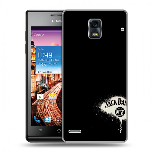 Дизайнерский пластиковый чехол для Huawei Ascend P1 Jack Daniels