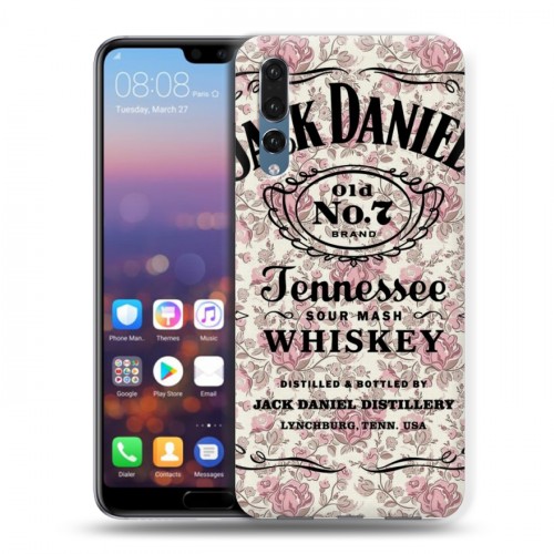 Дизайнерский силиконовый с усиленными углами чехол для Huawei P20 Pro Jack Daniels