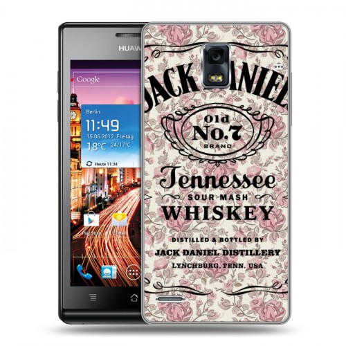 Дизайнерский пластиковый чехол для Huawei Ascend P1 Jack Daniels