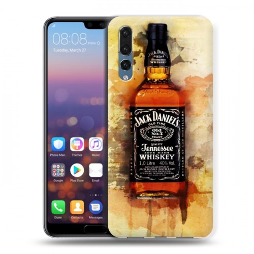 Дизайнерский силиконовый с усиленными углами чехол для Huawei P20 Pro Jack Daniels