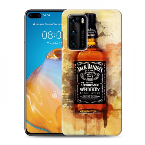 Дизайнерский силиконовый с усиленными углами чехол для Huawei P40 Jack Daniels