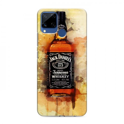 Дизайнерский силиконовый с усиленными углами чехол для Realme C15 Jack Daniels