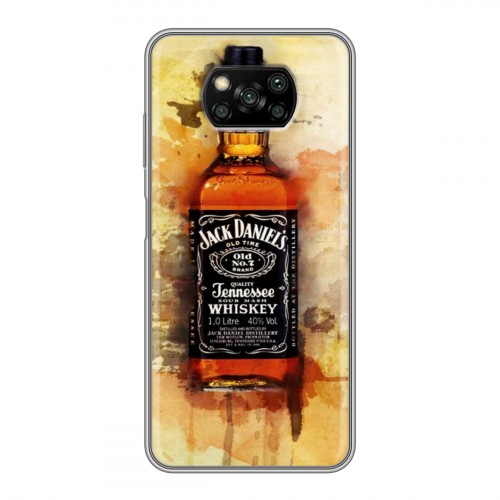 Дизайнерский силиконовый с усиленными углами чехол для Xiaomi Poco X3 Jack Daniels