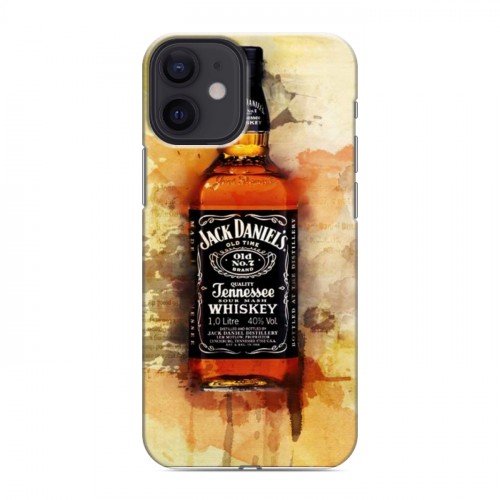 Дизайнерский силиконовый с усиленными углами чехол для Iphone 12 Mini Jack Daniels