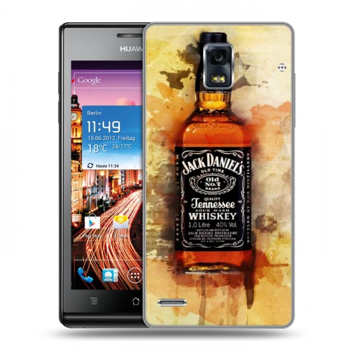 Дизайнерский пластиковый чехол для Huawei Ascend P1 Jack Daniels