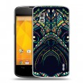 Дизайнерский пластиковый чехол для LG Google Nexus 4 Животные ацтеков