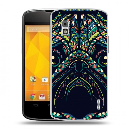 Дизайнерский пластиковый чехол для LG Google Nexus 4 Животные ацтеков