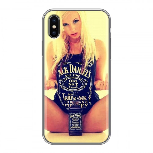 Дизайнерский силиконовый чехол для Iphone x10 Jack Daniels