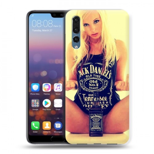 Дизайнерский силиконовый с усиленными углами чехол для Huawei P20 Pro Jack Daniels