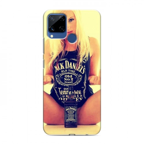 Дизайнерский силиконовый с усиленными углами чехол для Realme C15 Jack Daniels