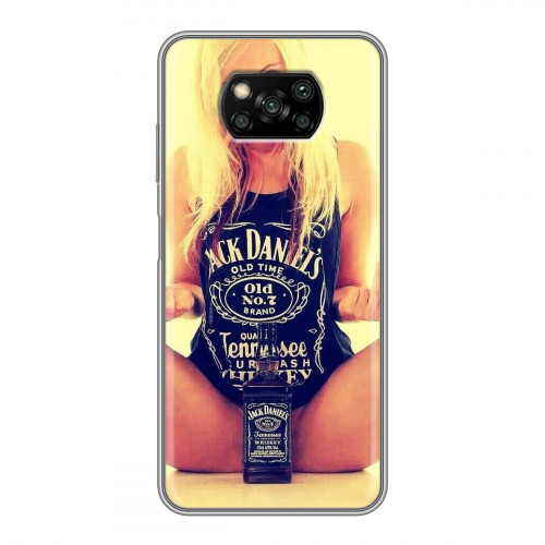 Дизайнерский силиконовый с усиленными углами чехол для Xiaomi Poco X3 Jack Daniels