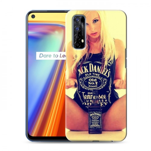 Дизайнерский силиконовый с усиленными углами чехол для Realme 7 Jack Daniels