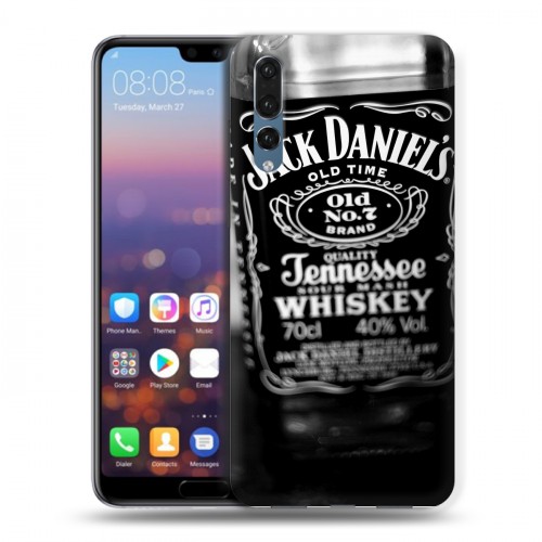 Дизайнерский силиконовый с усиленными углами чехол для Huawei P20 Pro Jack Daniels