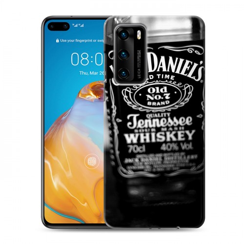 Дизайнерский силиконовый с усиленными углами чехол для Huawei P40 Jack Daniels