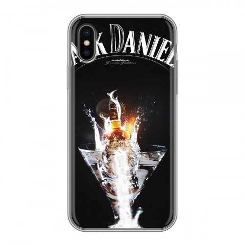 Дизайнерский силиконовый чехол для Iphone x10 Jack Daniels