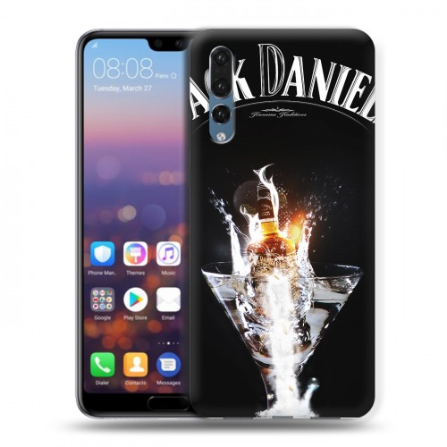 Дизайнерский силиконовый с усиленными углами чехол для Huawei P20 Pro Jack Daniels