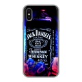 Дизайнерский силиконовый чехол для Iphone x10 Jack Daniels