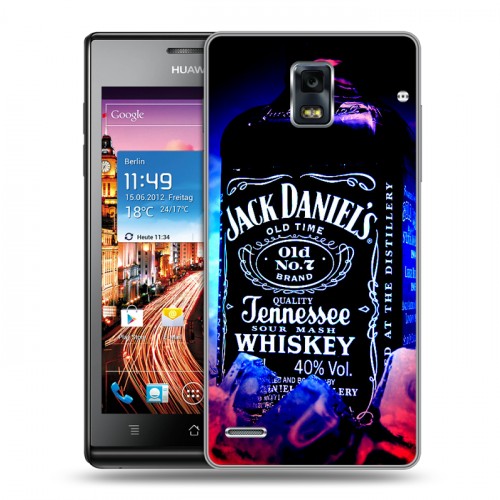 Дизайнерский пластиковый чехол для Huawei Ascend P1 Jack Daniels