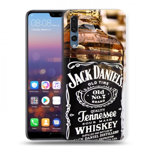 Дизайнерский силиконовый с усиленными углами чехол для Huawei P20 Pro Jack Daniels