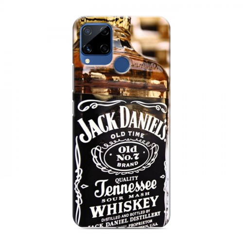 Дизайнерский силиконовый с усиленными углами чехол для Realme C15 Jack Daniels