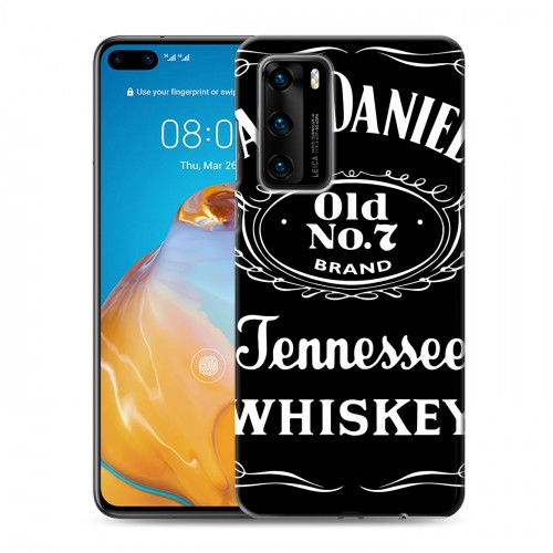 Дизайнерский силиконовый с усиленными углами чехол для Huawei P40 Jack Daniels