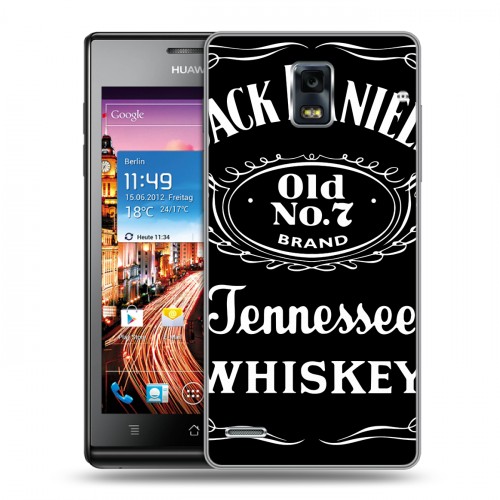 Дизайнерский пластиковый чехол для Huawei Ascend P1 Jack Daniels