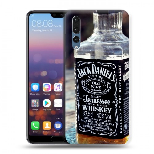 Дизайнерский силиконовый с усиленными углами чехол для Huawei P20 Pro Jack Daniels