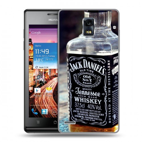 Дизайнерский пластиковый чехол для Huawei Ascend P1 Jack Daniels