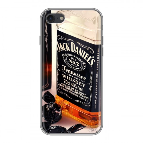 Дизайнерский силиконовый с усиленными углами чехол для Iphone 7 Jack Daniels