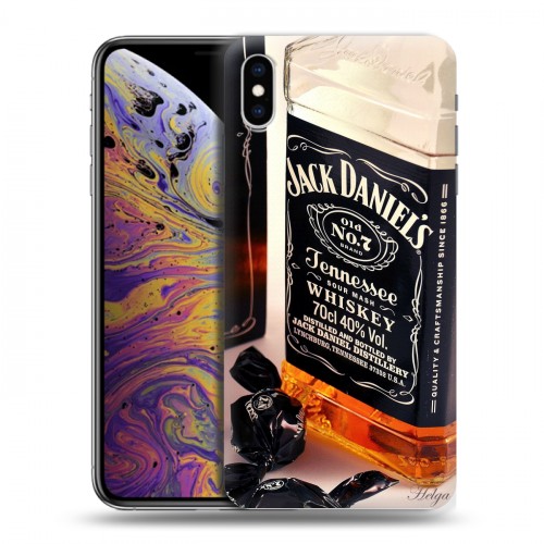 Дизайнерский силиконовый чехол для Iphone Xs Max Jack Daniels