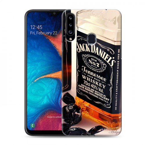 Дизайнерский пластиковый чехол для Samsung Galaxy A20s Jack Daniels